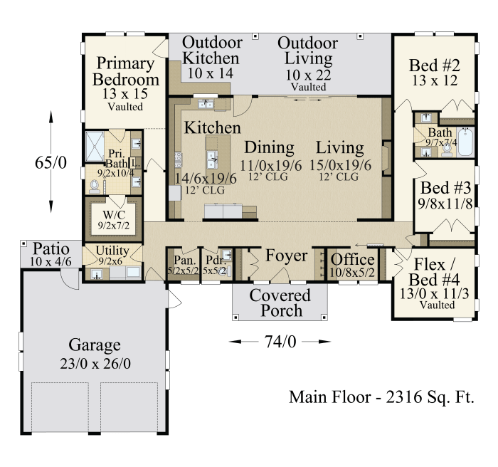 Single story home design