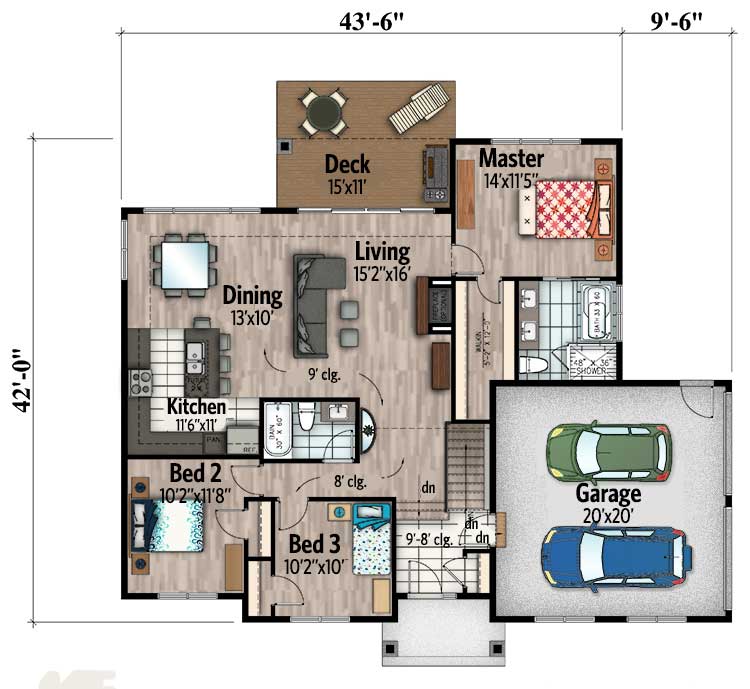 Single story home design